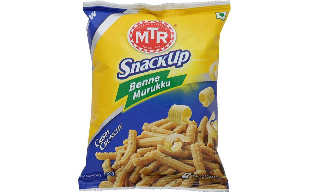 MTR Snackup Benne Murukku Crispy Crunchy   Pack  180 grams